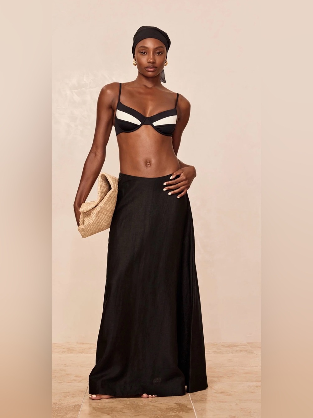 Monday Swimwear San Diego Black Maxi Skirt – Sleek A-Line Women's Skirt